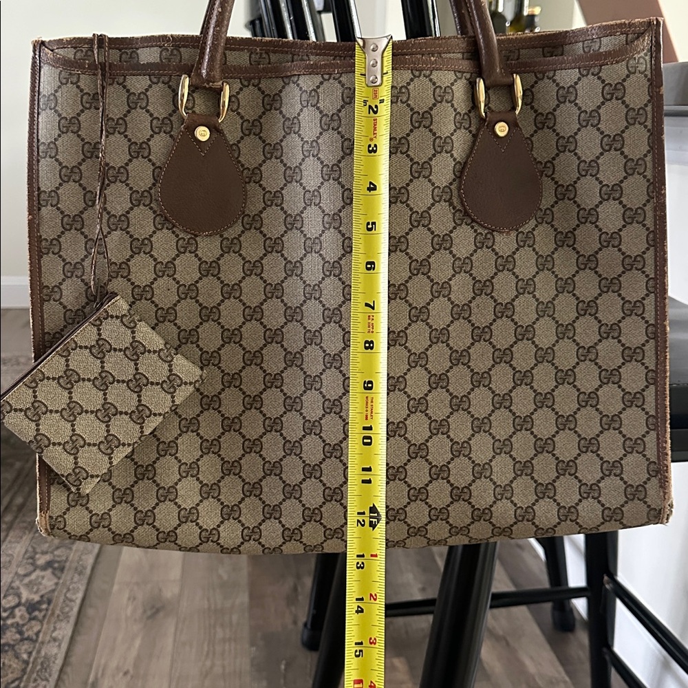 RARE Vintage GUCCI monogram large tote bag
1980s with coin purse - Picture 14 of 16